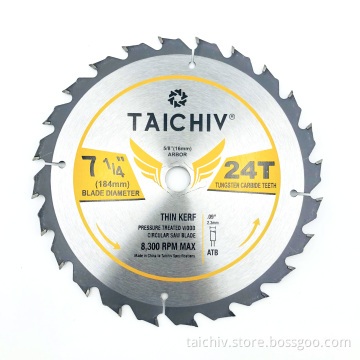 TAICHIV 7-1/4in 185mm 24T T.C.T Circular Saw Blade for Cutting Wood